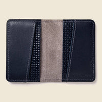 RFID Leather Bifold Wallet - Navy Woven