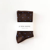 Sneaker Socks - Polka Dot Cacao/Blue