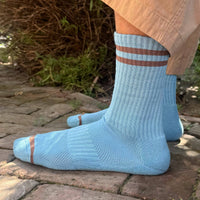 Extended Boyfriend Men's Socks - Powder Blue