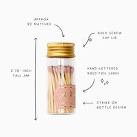 Mini Glass Match Jar - Dusty Rose