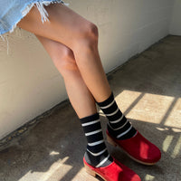 Striped Boyfriend Socks - Black Stripe