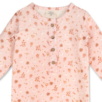 Pink Floral Long Sleeve Baby Jumpsuit