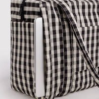 Small Cloud Carry-On Bag - Black and Cream GIngham