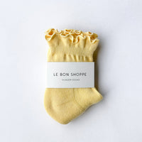Ruffled Hugger Socks - Banana Cream/Red