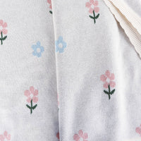 Organic Knit Baby Blanket - Sweet Floral