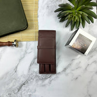 3 Pen Case - Antique Brown