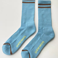 Extended Boyfriend Men's Socks - Powder Blue