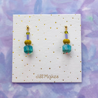 teal beaded earrings