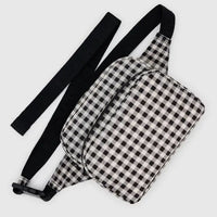 black and white gingham fanny pack baggu