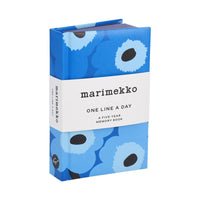 blue floral patterned one line a day marimekko
