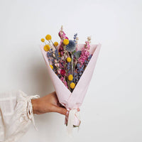 bright colored dried field floral bouquet