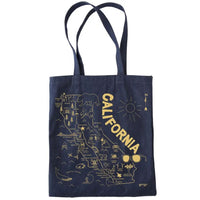 Map of California denim tote bag