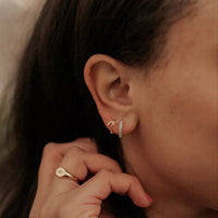 Gaby Turquoise Hoops - Silver