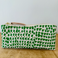 evergreen spotted patterned pencil pouch