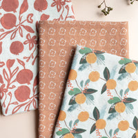 Linen Tea Towel - Winter Citrus