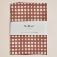 Gingham Garnet - Linen Tea Towel