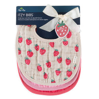 pack of 3 bibs strawberries and cream themed