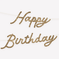 Gold Glitter Birthday Garland