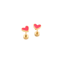 Pip Pop Post Earrings - Mini Enamel Heart