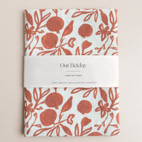 pomegranate patterned tea towel by our heiday