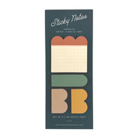 Sticky notes with grid lines and scalloped edges