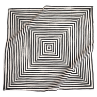 Black and white striped bandana with a geometric pattern