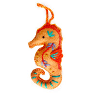felt wool seahorse ornament