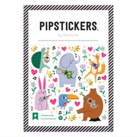 animal themed sticker sheet with instruments