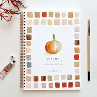 Autumn themed watercolor workbook