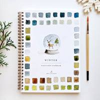 winter themed watercolor workbook