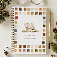 woodland forest themed watercolor workbook
