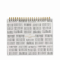 weekly overview undated desk planner with a black and white dotted cover