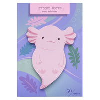 Sticky notes with axolotl design