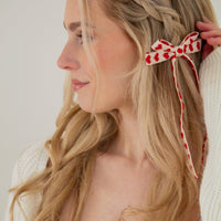 Knit Heart Bow Barrette