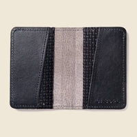 RFID Leather Wallet - Black Woven