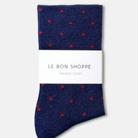 Sneaker Socks Polka Dot - Ink Blue/Red