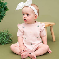 Floral Embroidered Short Sleeve Ruffle Dress