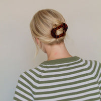 leopard printed flat circle cutout clip