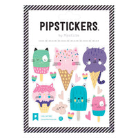 sheet of cat ice cream shaped stickers