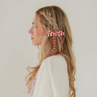 Knit Heart Bow Barrette