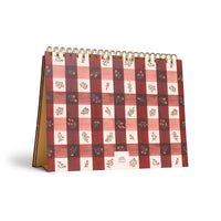 Floral Gingham Undated Monthly Desk Pad