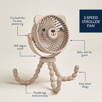 Itzy Breeze Stroller Fan - Taupe