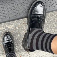 Wally Socks - Charcoal Stripe