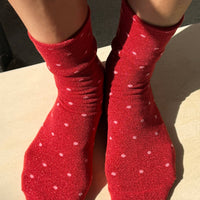 Sneaker Socks Polka Dot - Red/Pink