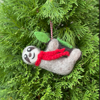 Sloth Felt Wool Ornament