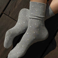 Sneaker Socks Polka Dot - Silver/White