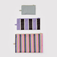 baggu striped flat pouch set