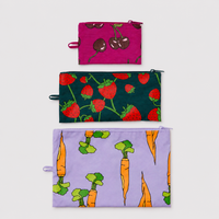 travel pouch set carrots and berries themed