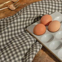 Gingham Espresso - Linen Tea Towel