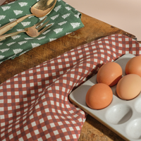 Gingham Garnet - Linen Tea Towel